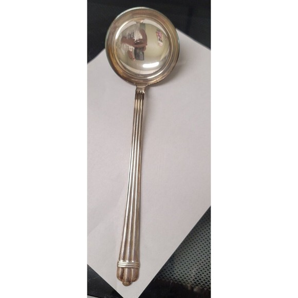ARIA SILVERPLATE 1984 Solid Soup Ladle By Christofle France - Picture 2 of 12